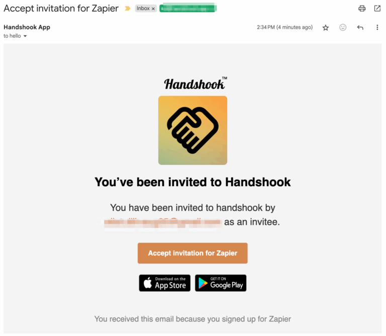 Zapier Email Invite