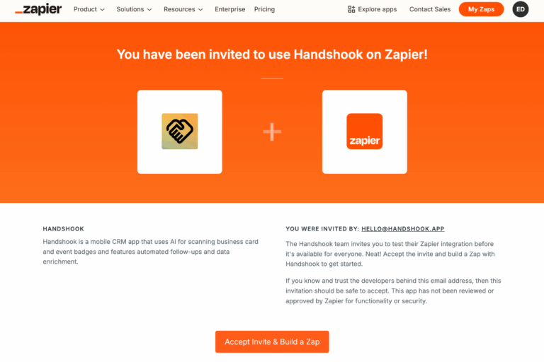 Accept Zapier Invite